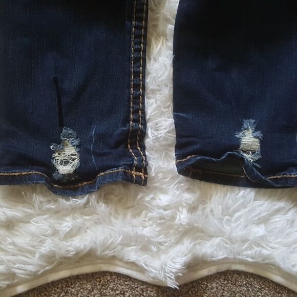 LA Idol embellished Jeweled distressed Stretchy Dark Wash Jeans Women’s Size 1 - Picture 8 of 15